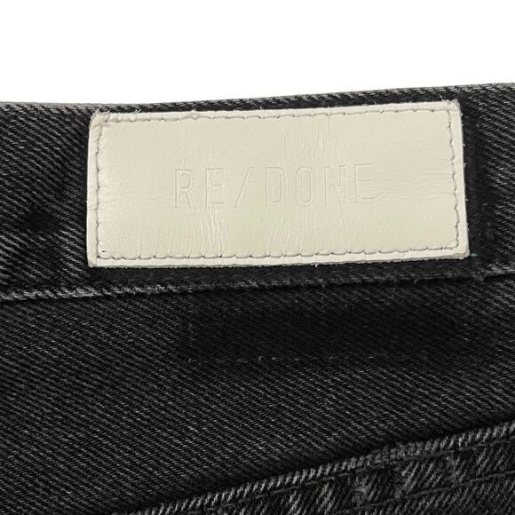 Re/Done Black Distressed Jean Shorts - Picture 6 of 8